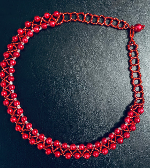 Rote Perlen Halskette